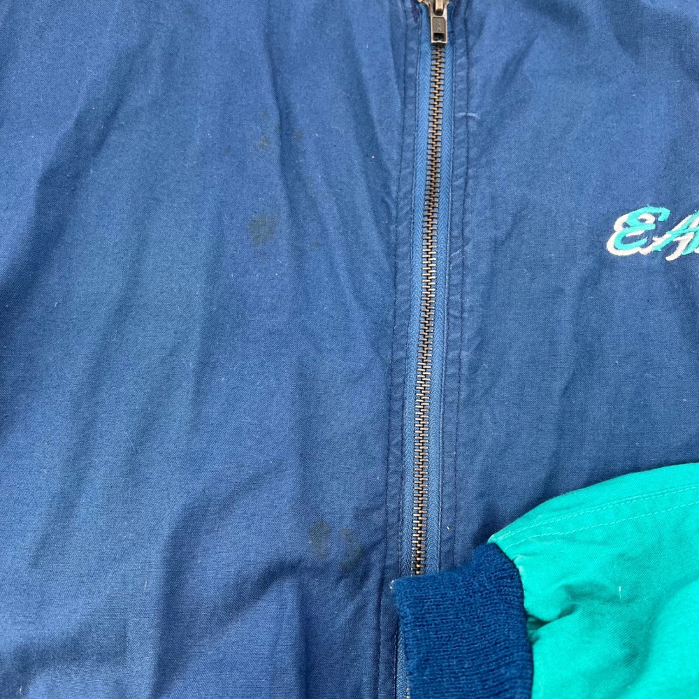 Norman Todd Classic Mens XXL Bomber Jacket EAA‎ Navy Teal Color Block Zip Up - Picture 4 of 9